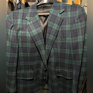 Green flannel style sport coat